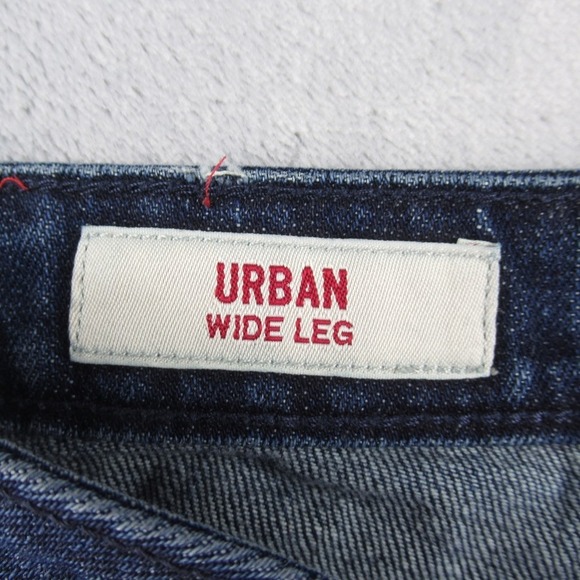 Banana Republic Urban Wide Leg Jeans Womens 08S Blue Dark Wash Low Rise Flare - Picture 3 of 14